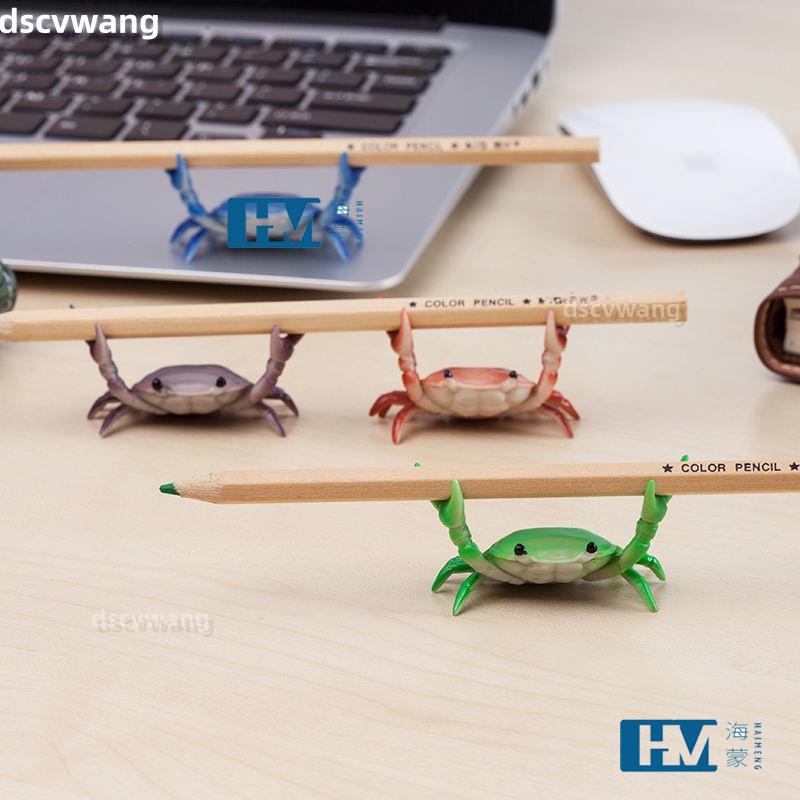 低價促銷🔥創意筆 托創意設計INS 網紅舉重螃蟹筆架 置物舉筆 放筆支架 擺件模型 裝飾 文具用品