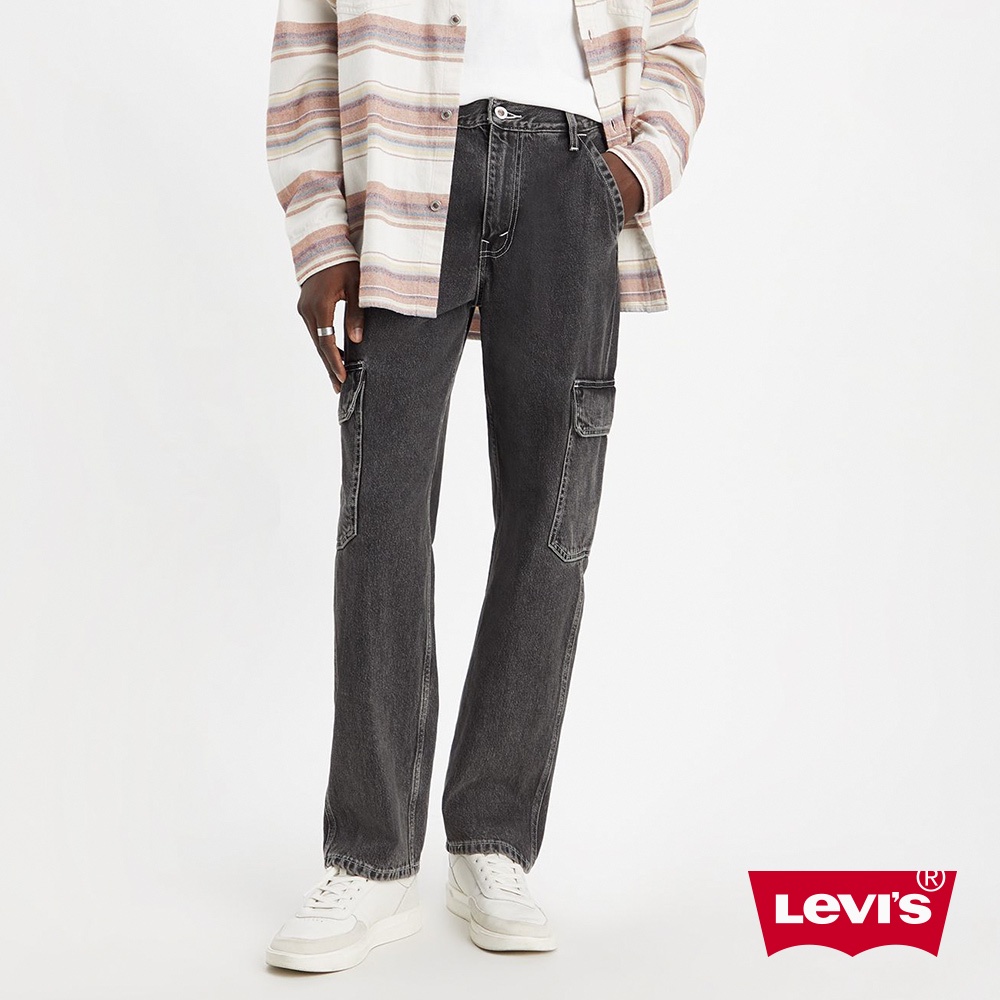 Levis Silver Tab銀標系列 廓形寬直筒牛仔工作褲 / 精工黑灰石洗 男 A5666-0001 人氣新品