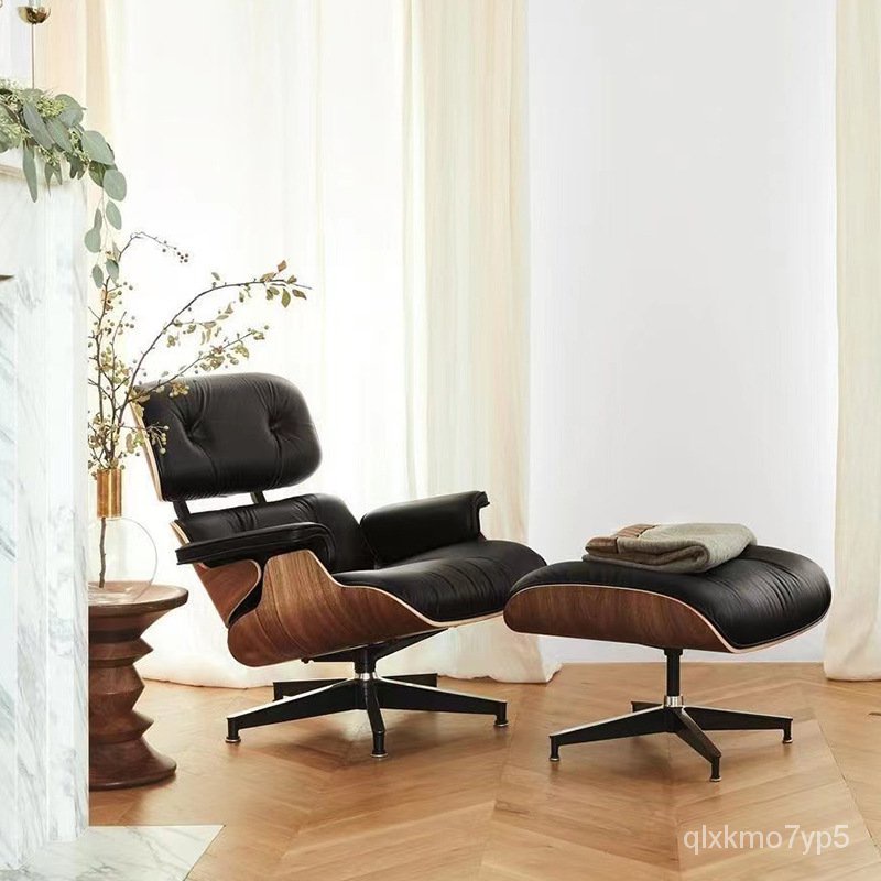 【免運】伊姆斯躺椅1:1原版eames意式現代設計師明星衕款單人沙髮休閒真皮
