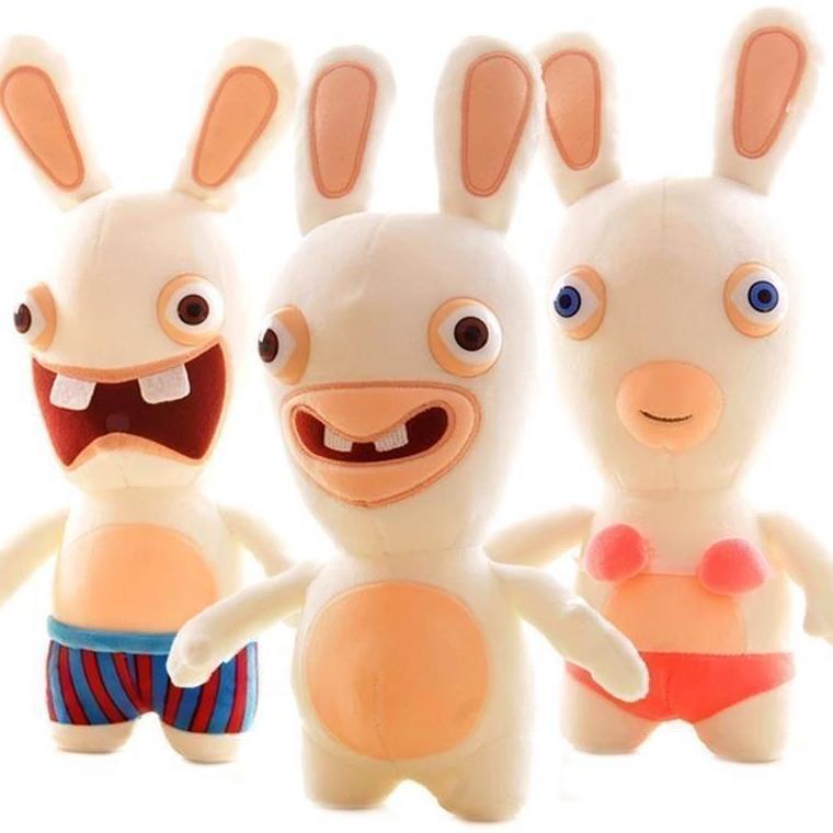 新款★熱銷毛絨玩具瘋狂的兔子公仔雷曼兔齙牙兔公仔可愛小兔子娃娃搞怪★滿額免運
