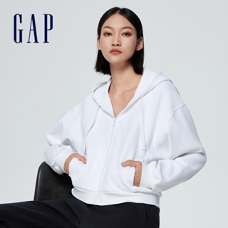 gap 女裝 logo連帽外套-白色(429008)