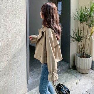 小個子短款外套女2023春秋新款韓版寬鬆顯瘦百搭爆款風衣女裝夾剋 8FQZ