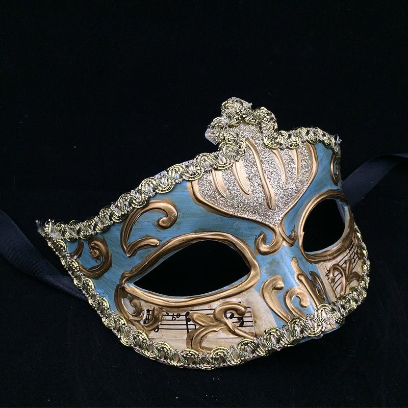 面具😄❥ 高檔優雅假半臉面具歐式面具化妝舞會音符威尼斯眼罩表演派對裝飾