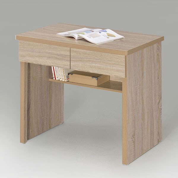 Homelike 簡約二抽書桌-橡木色 工作桌 辦公桌 電腦桌 書桌 專人配送安裝