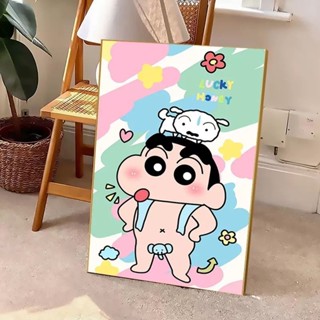鑽石畫蠟筆小新和小白卡通新款兒童房十字繡diy點鉆磚石貼畫手工