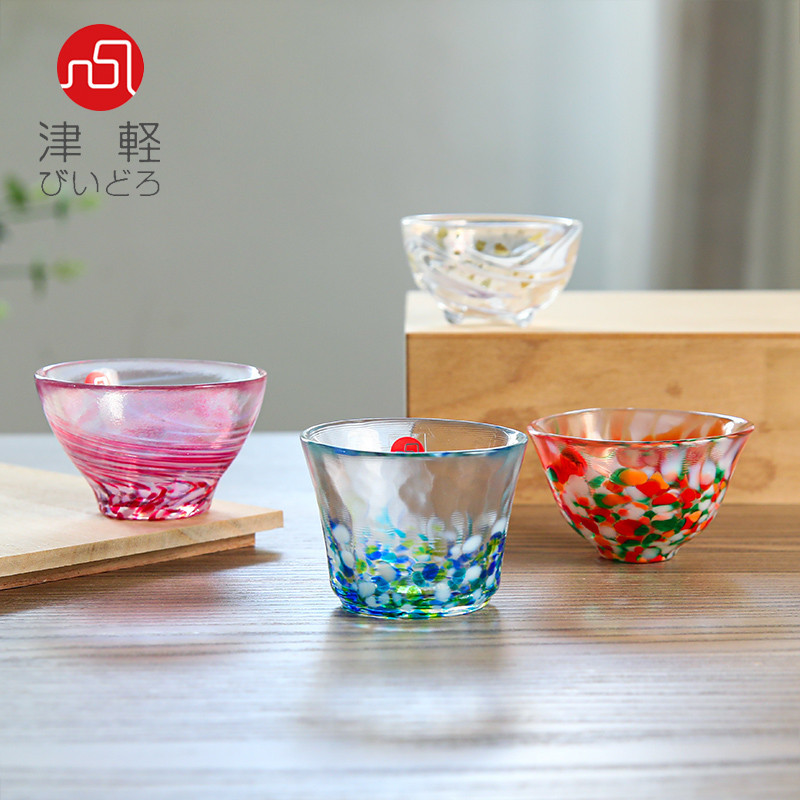 “进口酒杯”日本進口aderia津輕手作玻璃日式清酒杯家用茶杯品茗杯禮盒裝禮物