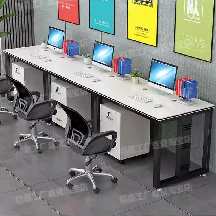職員辦公桌 椅 組合  工位  公司單排  簡易  公工作位  電腦桌  3人4人辦公桌