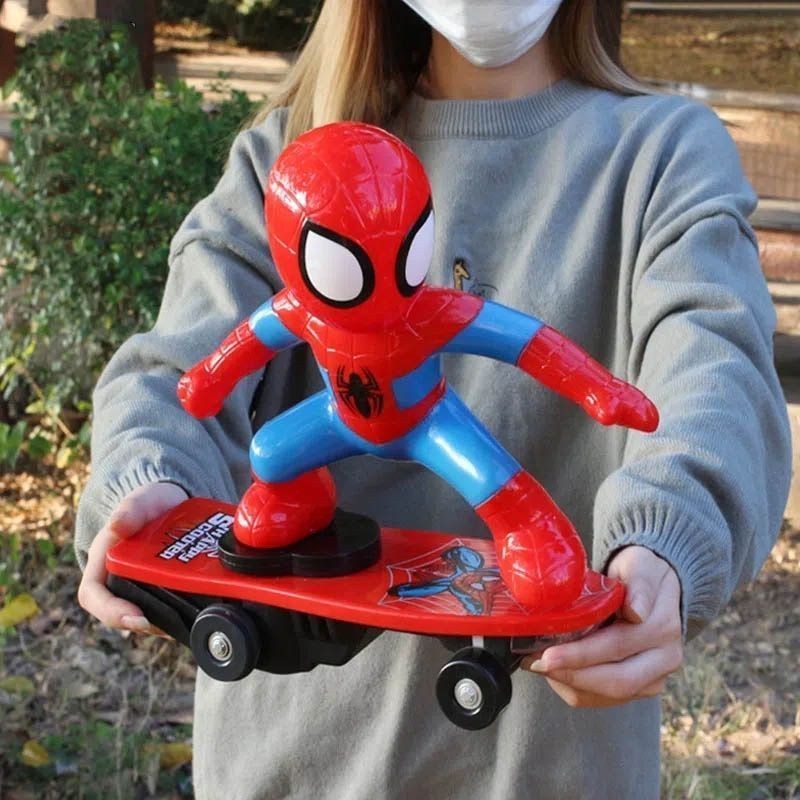 蜘蛛俠特技車翻滾兒童玩具車男孩寶寶小孩電動燈光蜘蛛人滑板車子