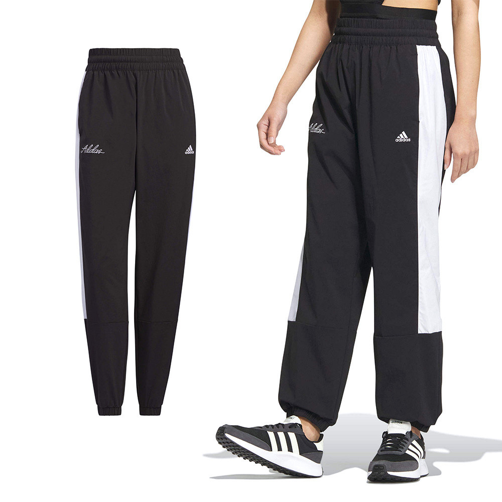 Adidas RCO WV PT2 女 黑色 訓練 休閒 運動 口袋 寬鬆 縮口 長褲 IP0741