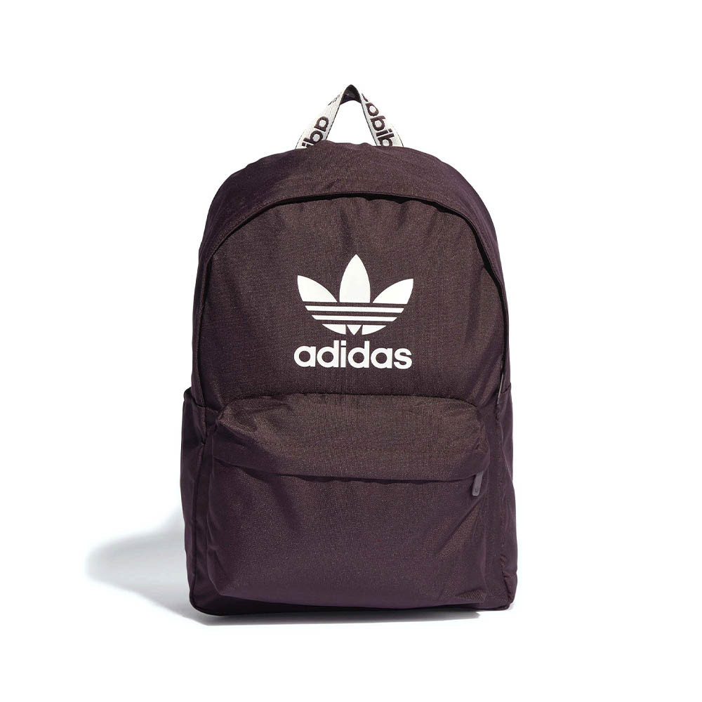 Adidas 中性 暗紫 休閒 運動 三葉草織帶 水瓶 雙肩包 後背包 HK2622