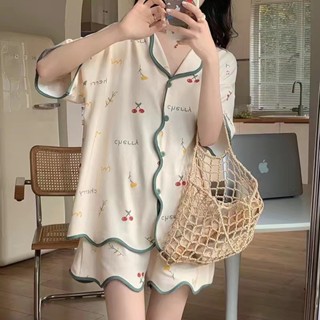 精選好物🌻睡衣女 夏天 甜美可愛 小外套家居服 2023年新款 奶乎乎 女士兩件套裝