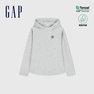 Gap 男童裝 Logo印花帽T-灰色(890301)