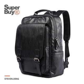 【Superbuy】皮革大容量後揹包/時尚雙肩包 筆記本電腦包/筆電包 防盜通勤包/防水戶外旅行包/簡約學生書包/男包