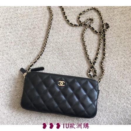 筱筱二手店Chanel A82527 small leather 雙拉鍊 發財手機包 WOC 鏈帶包斜背包斜挎包單