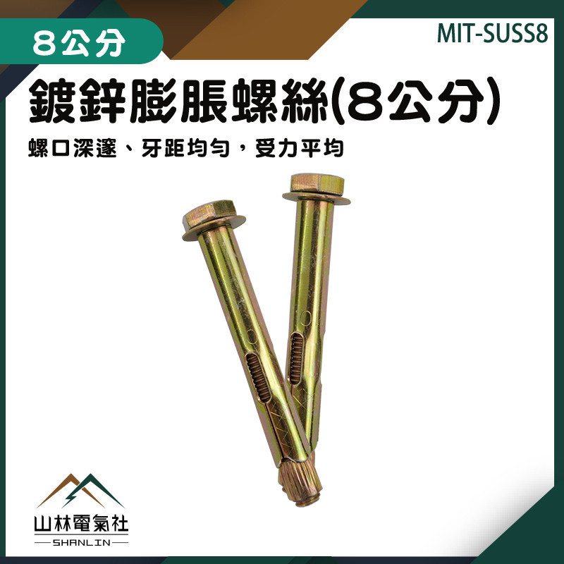 『山林電氣社』套管壁虎 m10螺絲 鍍鋅螺絲 MIT-SUSS8 螺絲 水泥鑽尾 承重耐用 壁虎 水泥螺絲 膨脹螺絲