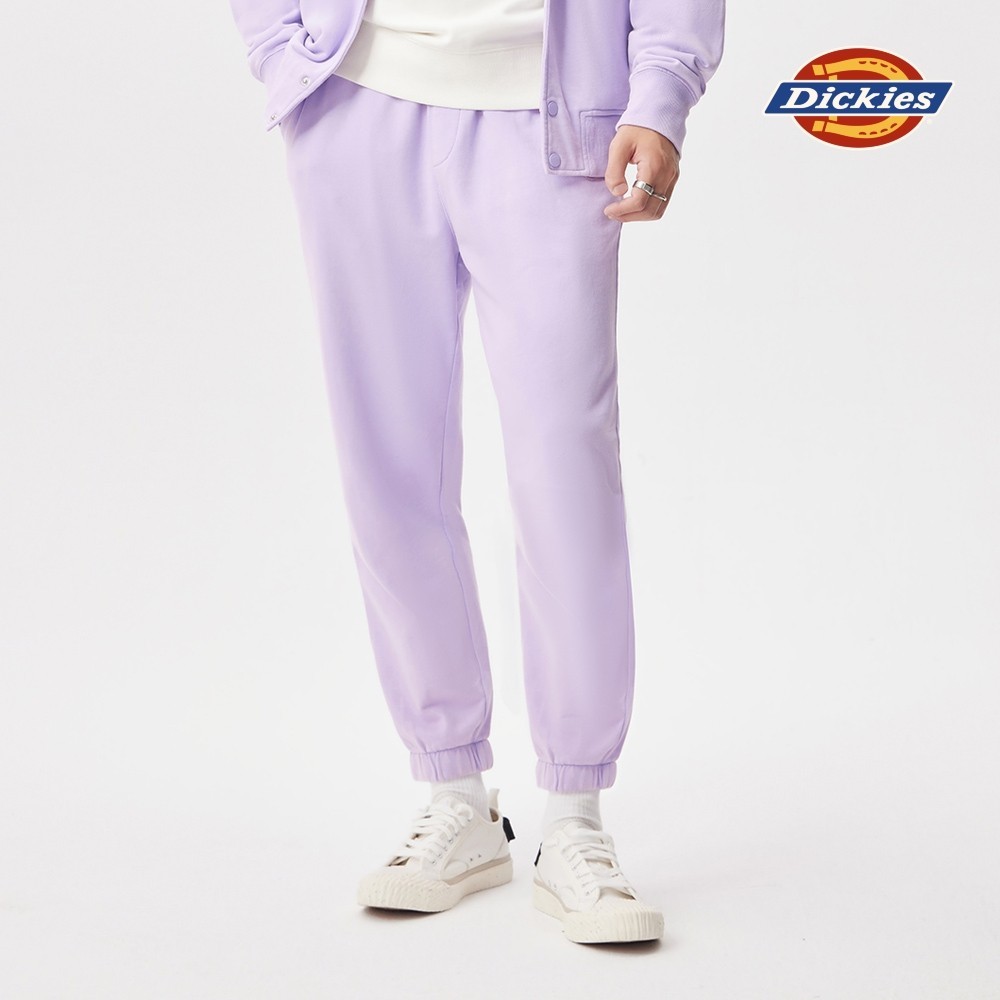 Dickies男款薔薇紫純棉Logo標誌抽繩褲腰縮口褲|DK011591E61