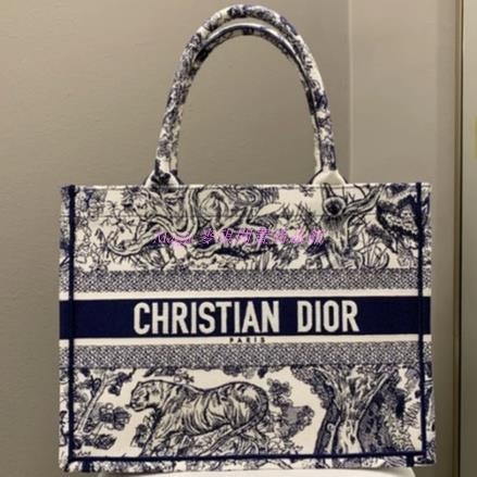 DIOR 迪奧 BOOK TOTE 中碼 手提包 購物袋 老虎刺繡 肩背包 M1296ZTDT_M808