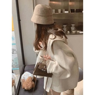 【Codibook】韓國 Dearlow 寬鬆連帽短版毛呢大衣［預購］大衣 女裝