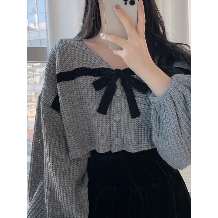 【Codibook】韓國 SOMEDAYS 蝴蝶結綁帶短版針織外套3色［預購］針織外套 女裝
