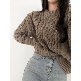【Codibook】韓國 BEIDELLI 寬鬆麻花編織紋針織上衣［預購］針織衫 毛衣 女裝