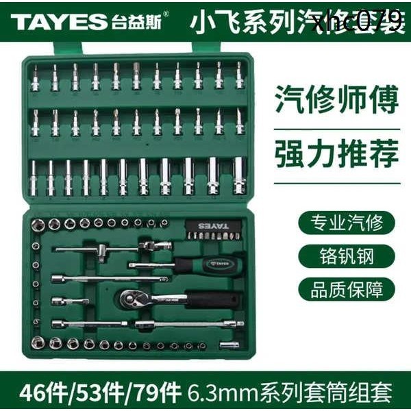 臺益斯46件53件79件小飛系列公制套筒組套工具 棘輪扳手 套頭旋具