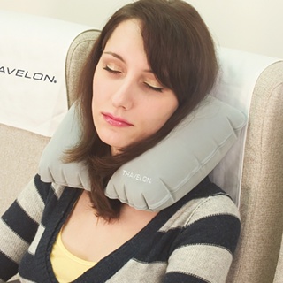 台灣現貨 美國《TRAVELON》旅行充氣枕 | 午睡枕 飛機枕 旅行枕 護頸枕 U行枕