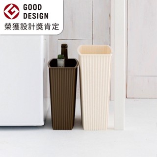台灣現貨 日本製造《八幡化成》簡約波紋垃圾桶(象牙白6L) | 回收桶 廚餘桶