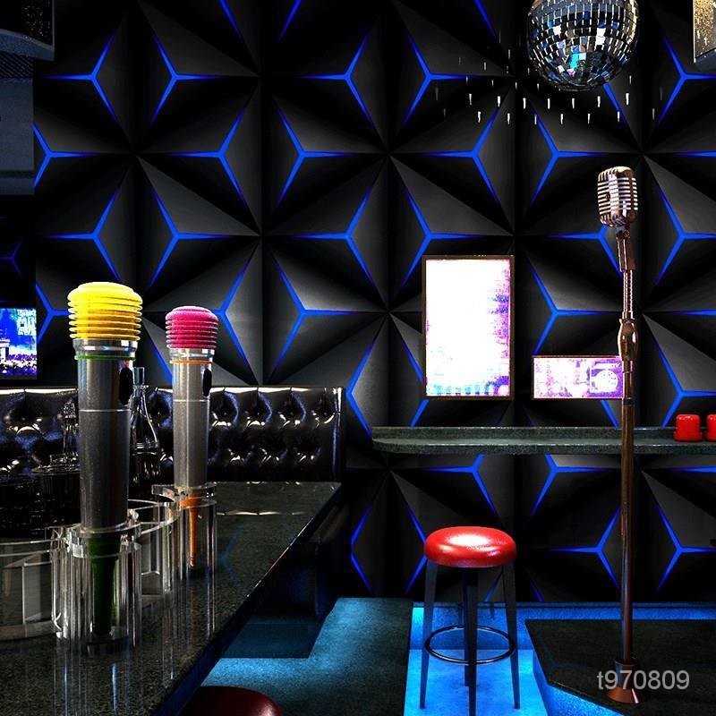 KTV閃光墻紙 酒吧專用3d立體髮光包廂裝修背景墻電競房科技感壁紙