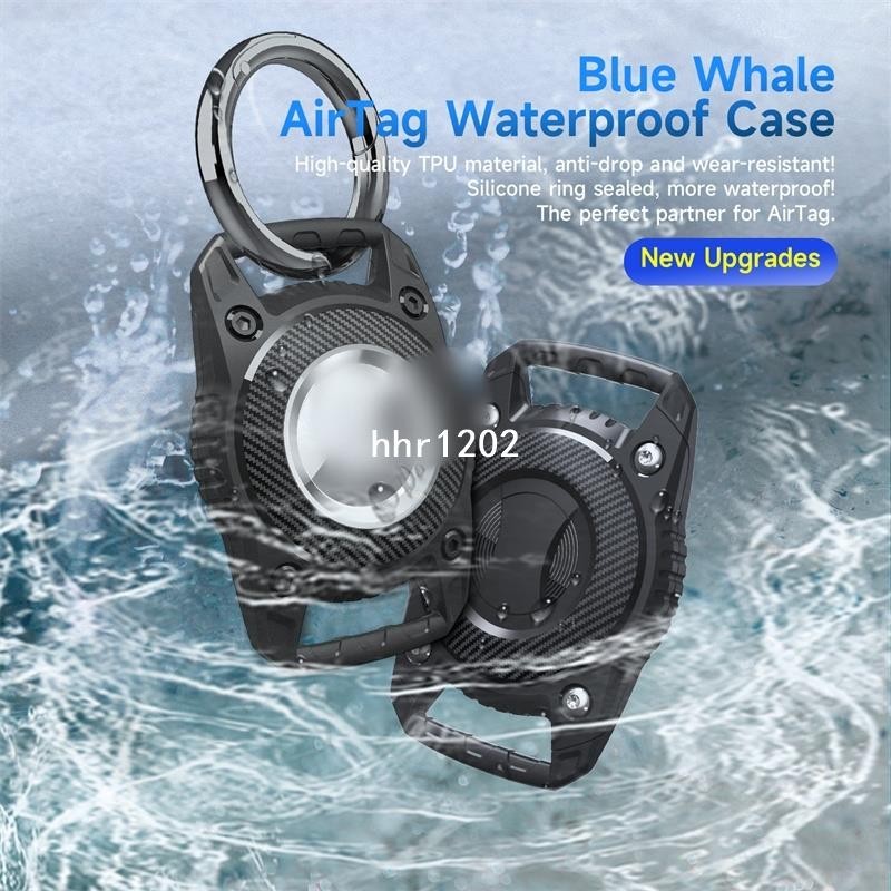 藍鯨 airtag 支架防水 airtag 鑰匙圈鑰匙扣蘋果 airtag 保護套適用於狗項圈、背包、鑰匙、凸耳。