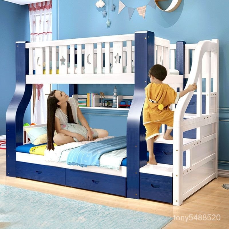 子母床上下鋪雙層兒童床樓梯床小戶型經濟型滑梯床實木雙層上下床 高低床 子母床 高架床 上下舖 雙人床架 雙層床 雙人床