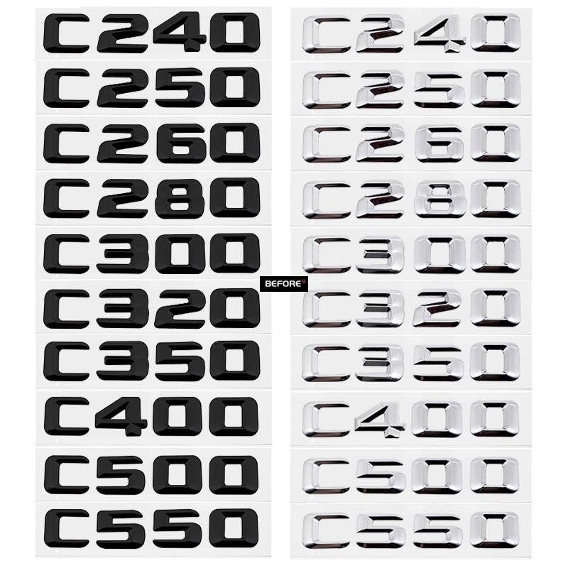 適用於賓士Benz C250 C260 C300 C320 C350 C400 C500 C550金屬字母數字車貼排