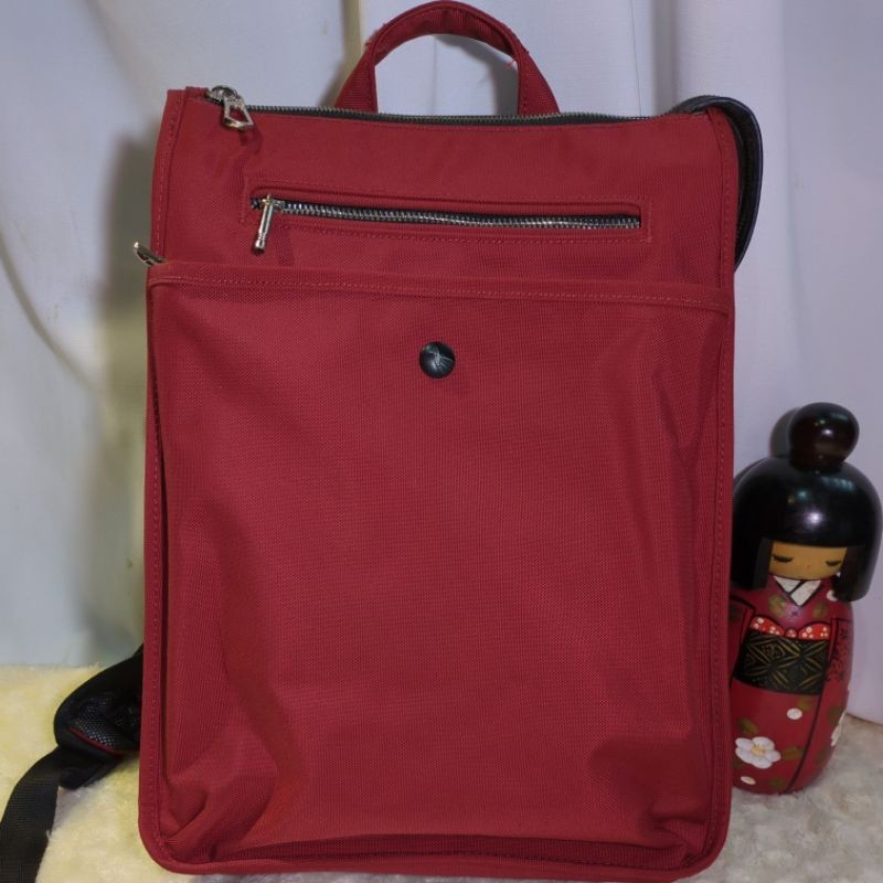 品牌 SUMDEX-MSB 單層商務電腦手提/後背包-棗紅色 隔層可放置 iPad、12 吋平板電腦男女均可使用