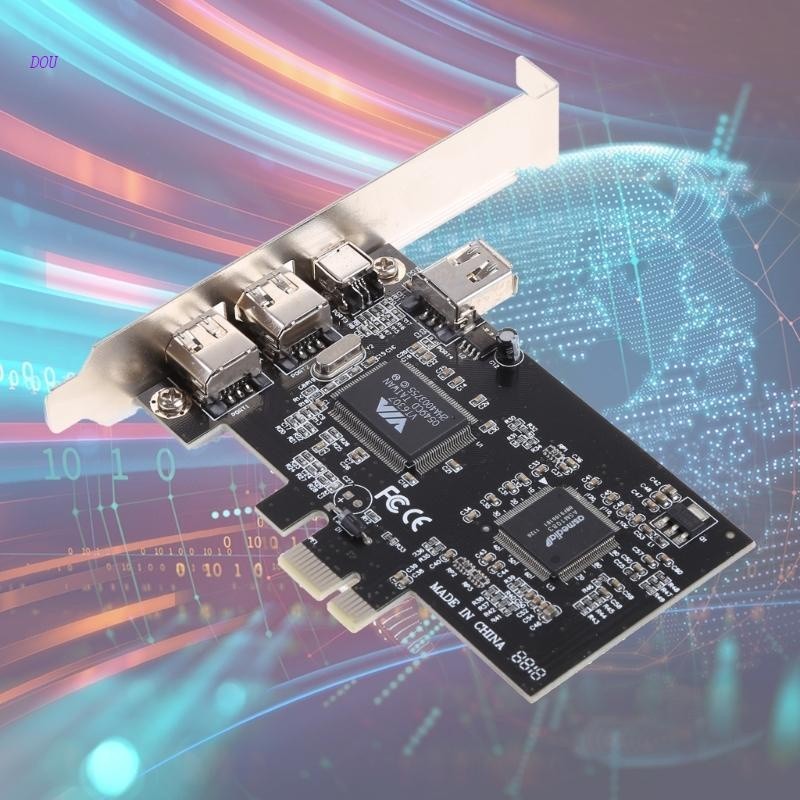 ✫Dou 視頻採集擴展卡 PCIe 3x 1394A Firewire PCI 用於 Expre