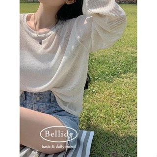 Codibook｜韓國 BEIDELLI 微透寬鬆圓領長袖針織衫［預購］針織衫 T恤 女裝
