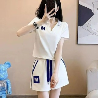 小個子休閒運動套裝夏季新款顯瘦時尚減齡印花短袖短褲兩件套