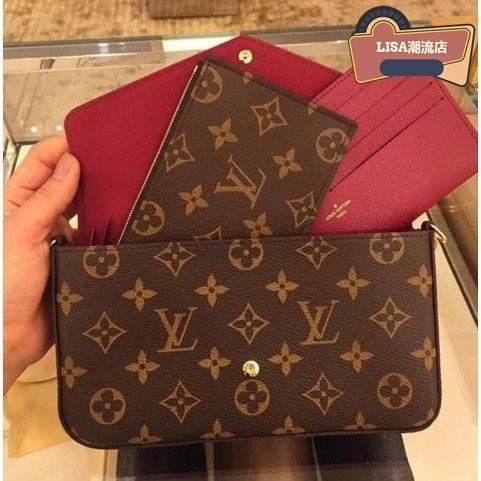 【二手】BLG LOUIS VUITTON LV 經典老花 鏈包長夾 M61276 斜挎包