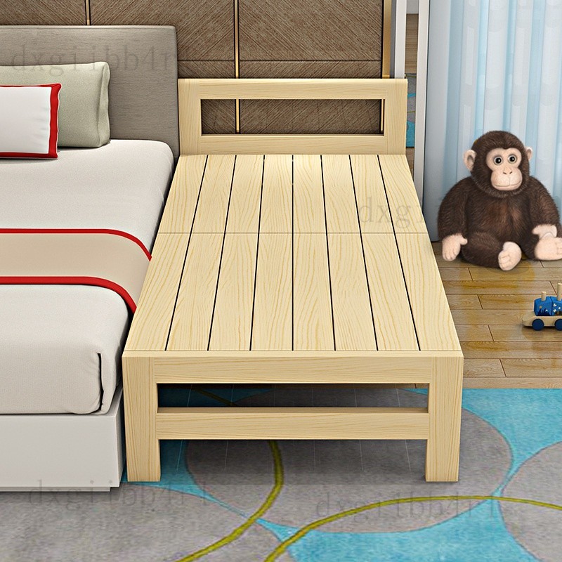 實木折疊拚接床加寬床加長床鬆木床架兒童單人床可床邊床跨境跨境