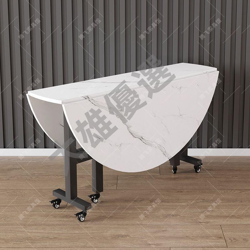 折疊大圓桌特厚家用折疊餐桌小戶型多功能可移動圓形桌廚房吃飯桌