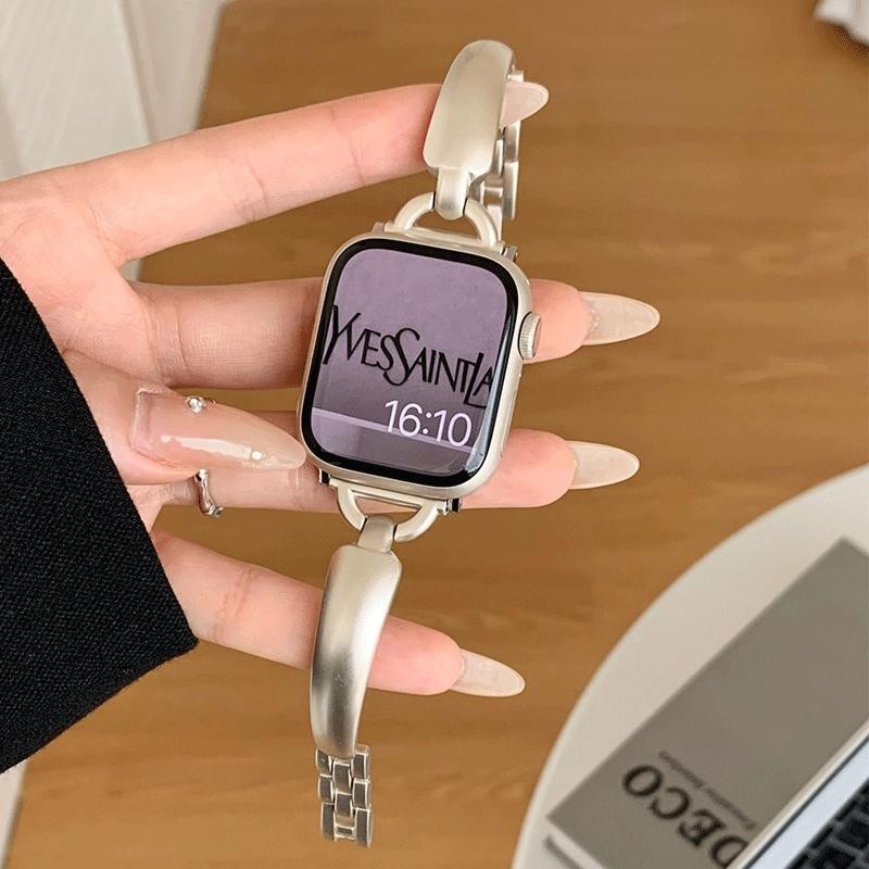 [YX][FZ][FZ]小香風適用蘋果手錶錶帶高級感金屬手鐲式鏈條款iwatch98765341se