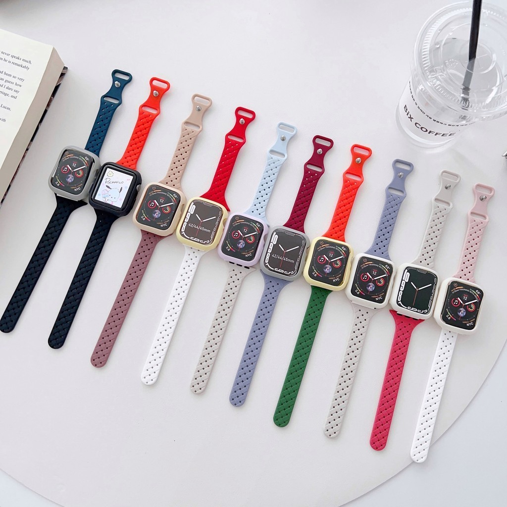 【YX】適用蘋果手錶apple iwatch456789SE小蠻腰S9編織運動撞色硅膠錶帶