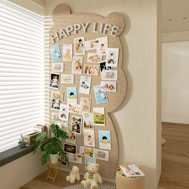 毛氈板創意軟木板臥室墻面客廳裝飾照片墻展示相片掛墻自粘墻貼