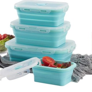 Silicone lunch box foldable microwave oven silica gel Bento