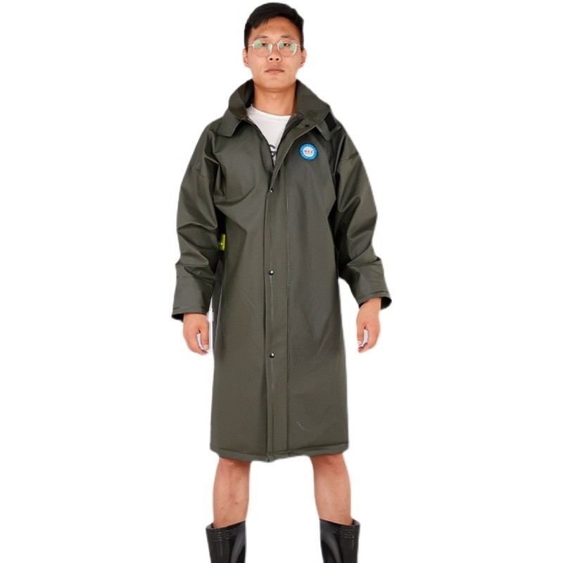 工業防護軍綠色連身雨衣長款加長單人男女防暴雨全身加厚騎行外賣幹活雨衣