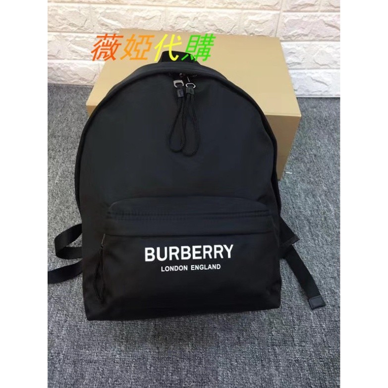 二手特價 BURBERRY 博柏利 黑色尼龍帆布 雙肩包 後背包 男女同款 80161091 精品 二手奢品