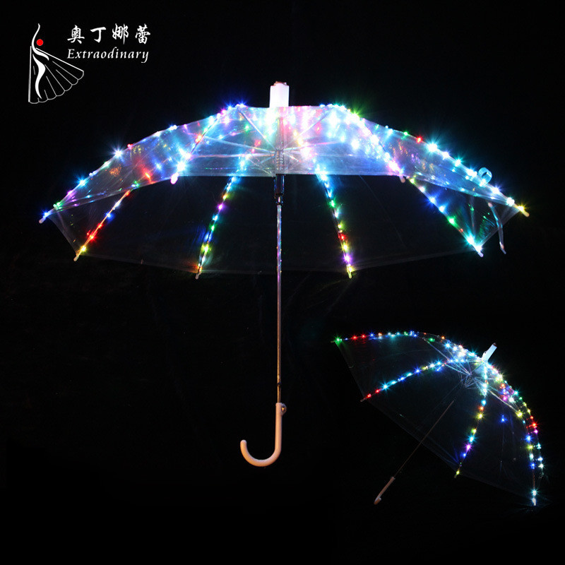 酒吧晚會舞臺燈光道具LED發光雨傘舞臺會表演發光led雨傘表演道具