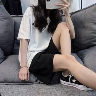 GALA衣櫥 黑色五分休閒運動短褲女學生夏季新款韓版寬鬆高腰顯瘦百搭闊腿褲