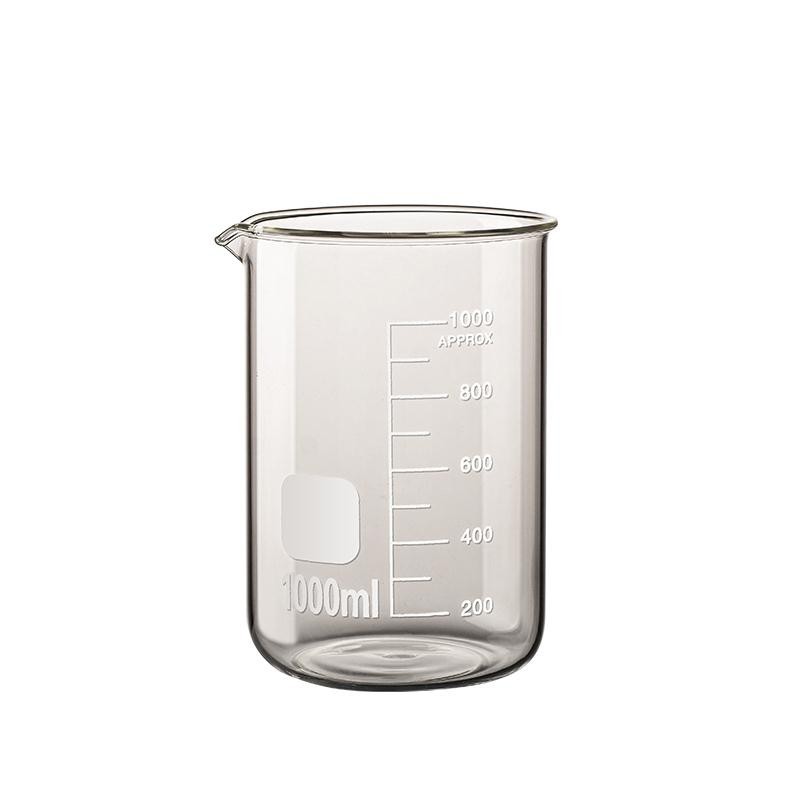 玻璃燒杯耐高溫容器500毫升1000ml化學實驗室器材帶刻度杯小量杯