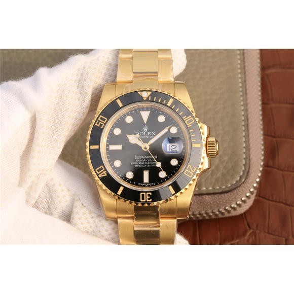 默默店二手Rolex 勞力士 全金黑水鬼 18K金 包金 機械錶 男士腕錶 904 3135 40mm特價*出售