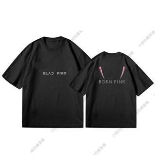 小峻家 粉墨官方同款短袖 lisa金智秀BORN PINK专辑打底衫 圆领上衣T恤女