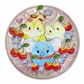 蝦皮隔日到貨 迪士尼Disney Ufufy 水果花卉系列 透明磁鐵拼圖(16片/圓形)-櫻桃 墊腳石購物網
